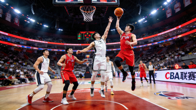 CBA广东队对阵辽宁队篮球比赛精彩瞬间